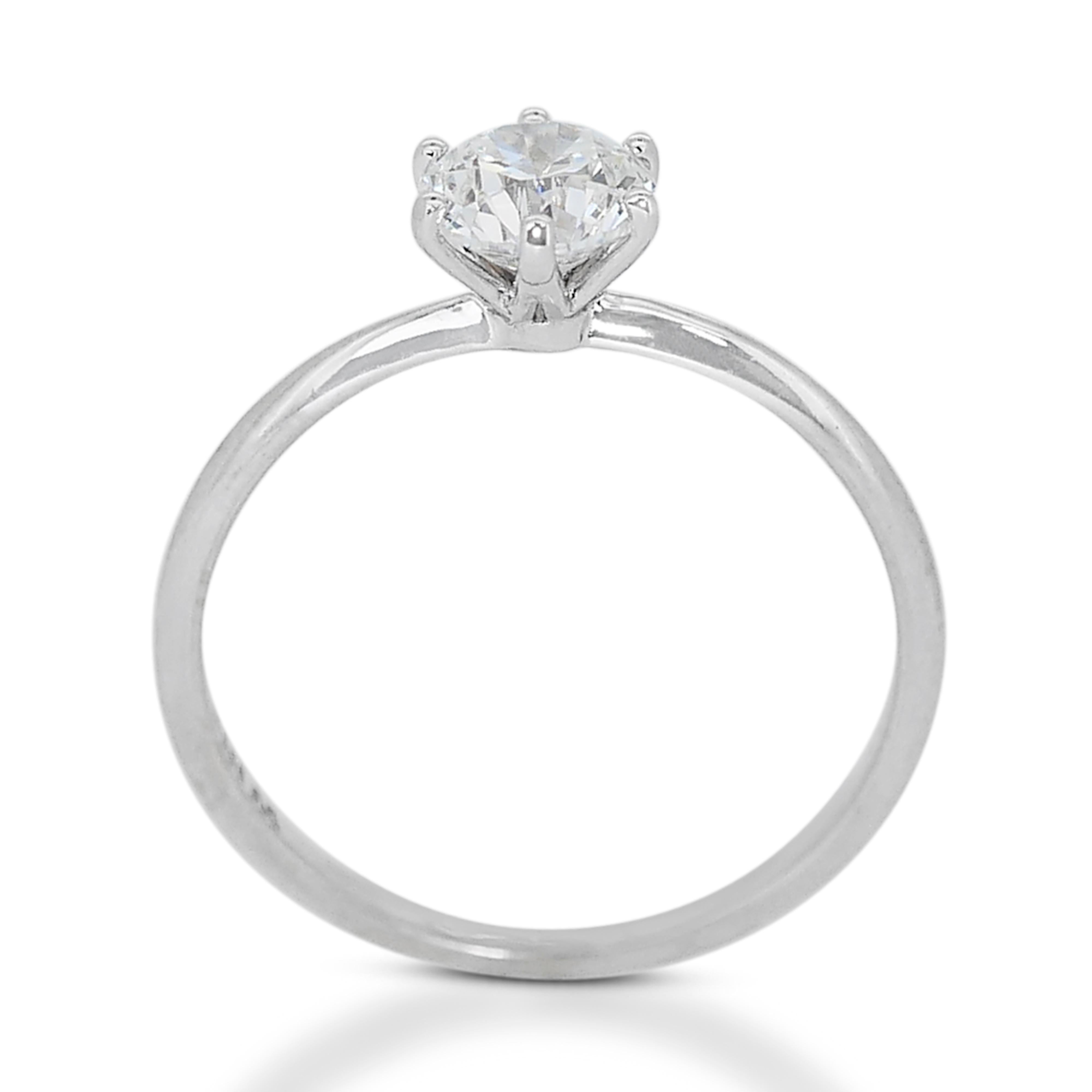 Timeless 0.70ct Diamond Solitaire Ring in 18k White Gold - GIA Certified 2