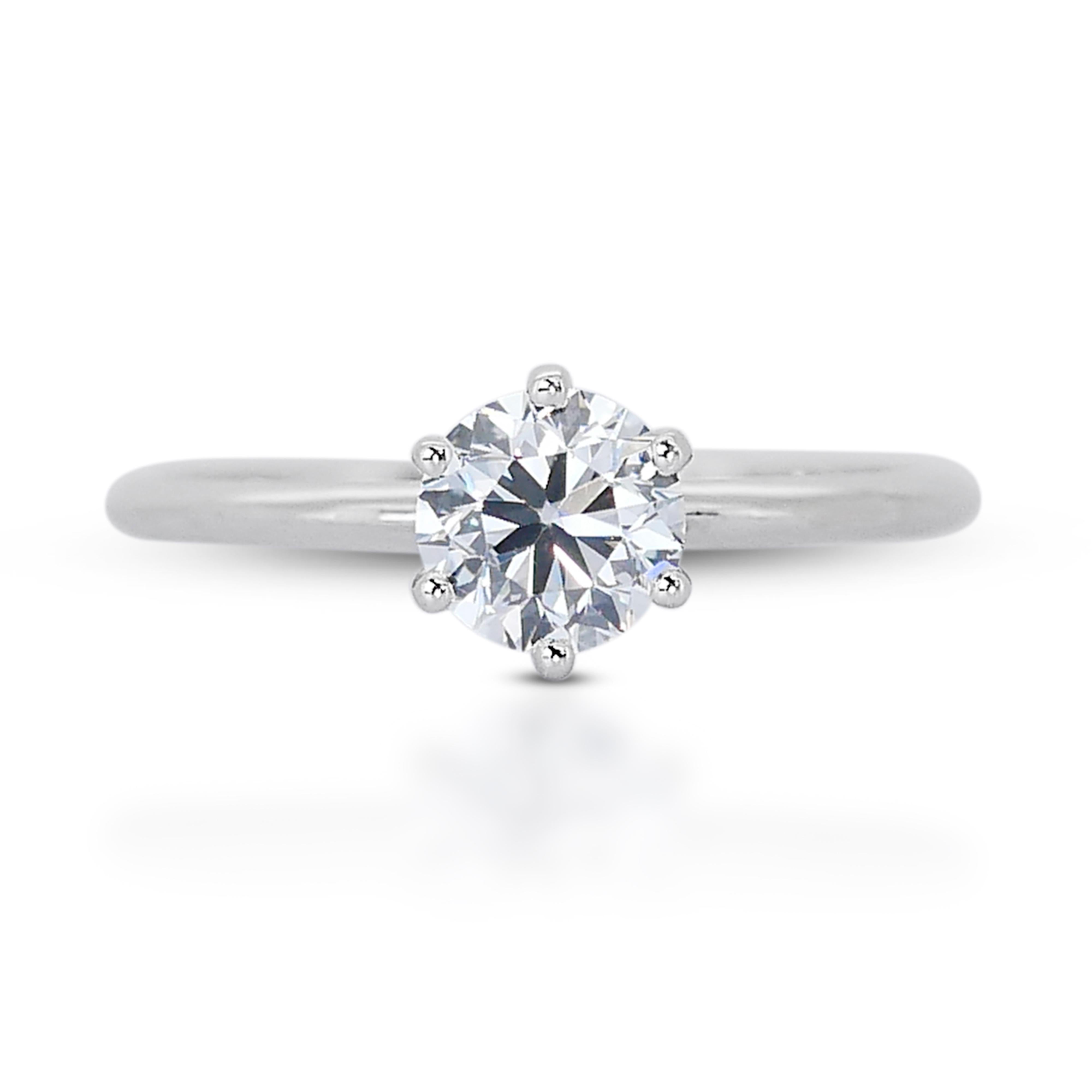 Timeless 0.70ct Diamond Solitaire Ring in 18k White Gold - GIA Certified 3