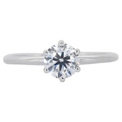 Timeless 0.70ct Diamond Solitaire Ring in 18k White Gold - GIA Certified