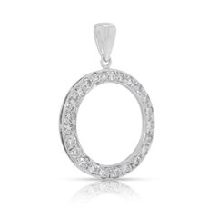 Zeitloser kreisförmiger Anhänger mit 0,72 Karat Naturdiamant aus 18k Weißgold