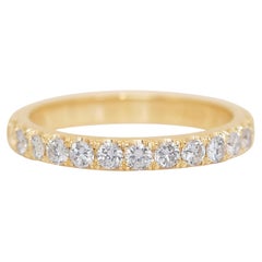Timeless 0.75ct Diamonds Half-Eternity Ring in 18k Yellow Gold - GCI Certified