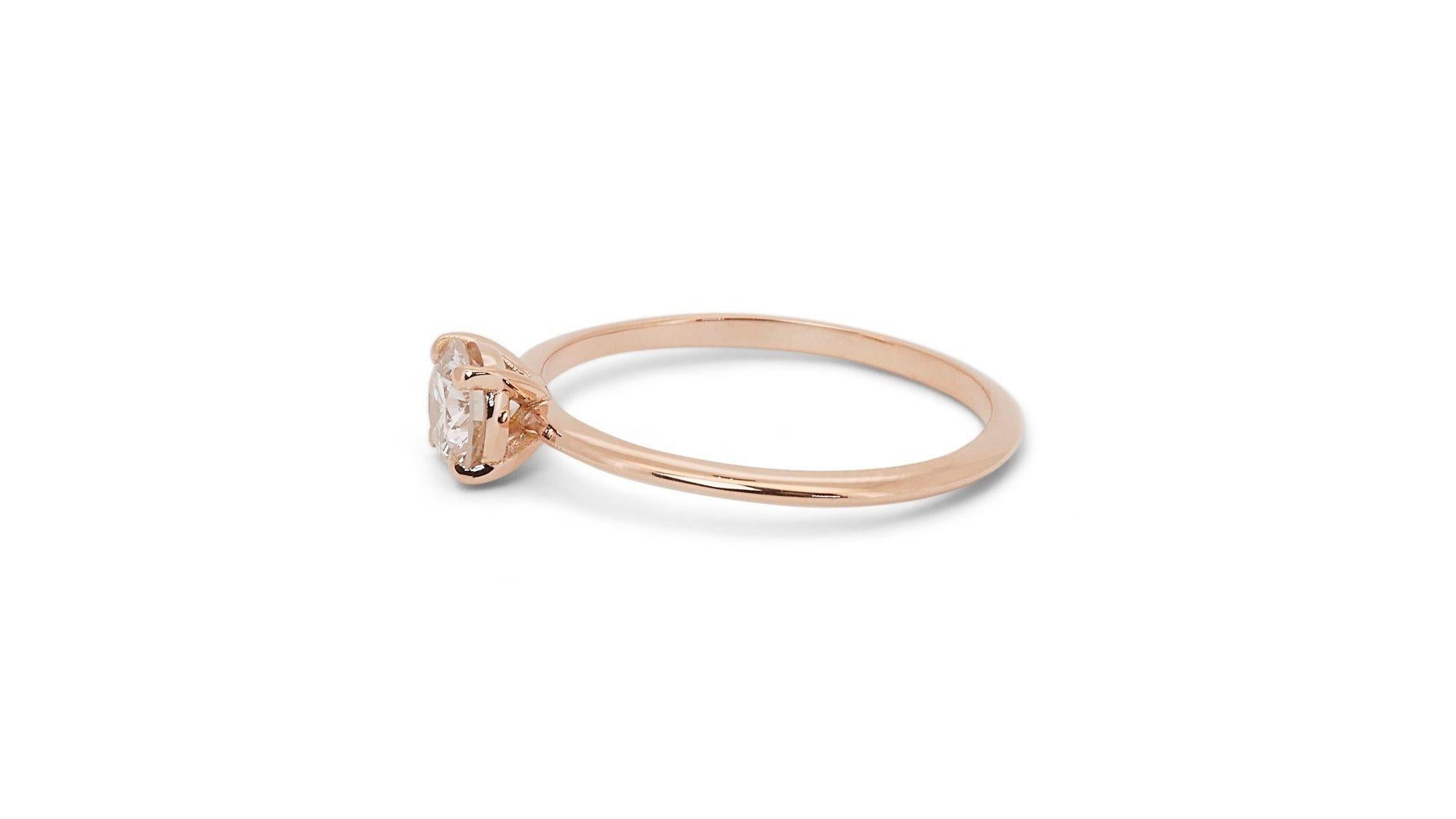 Timeless 0,80ct Diamond Solitaire Ring in 18k Rose Gold - GIA zertifiziert im Angebot 1
