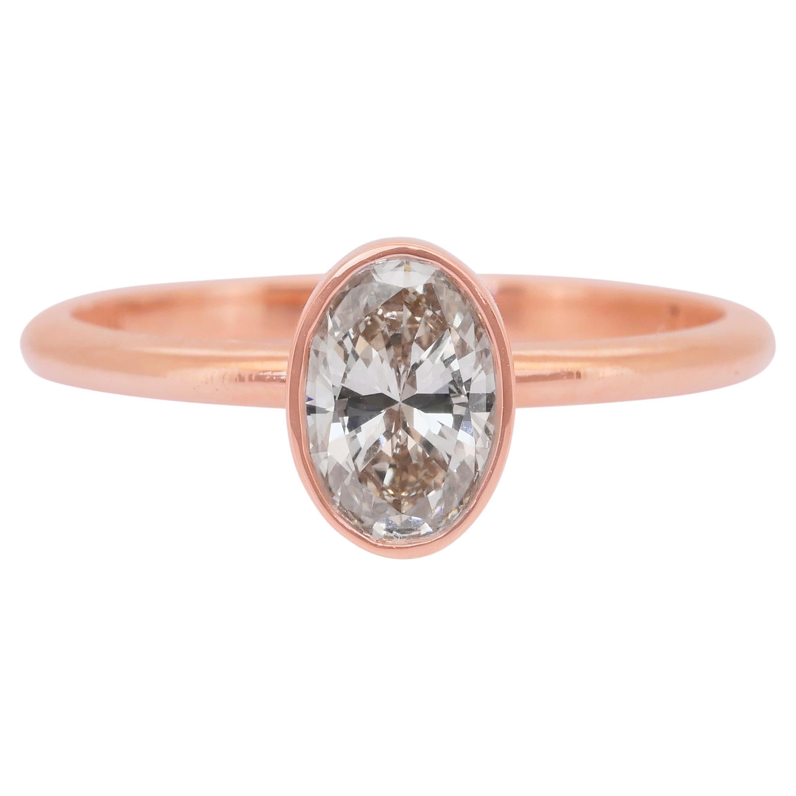 Timeless 0.80ct Diamond Solitaire Ring in 18k Rose Gold - IGI Certified
