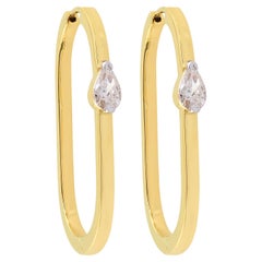 Zeitlose 0,82 Karat Diamant im Birnenschliff Minimalistische Ohrringe aus 18k Gelbgold