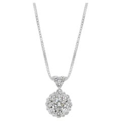 Collana senza tempo con diamanti da 0,82 carati e ciondolo in oro bianco 18 carati - Certificato IGI