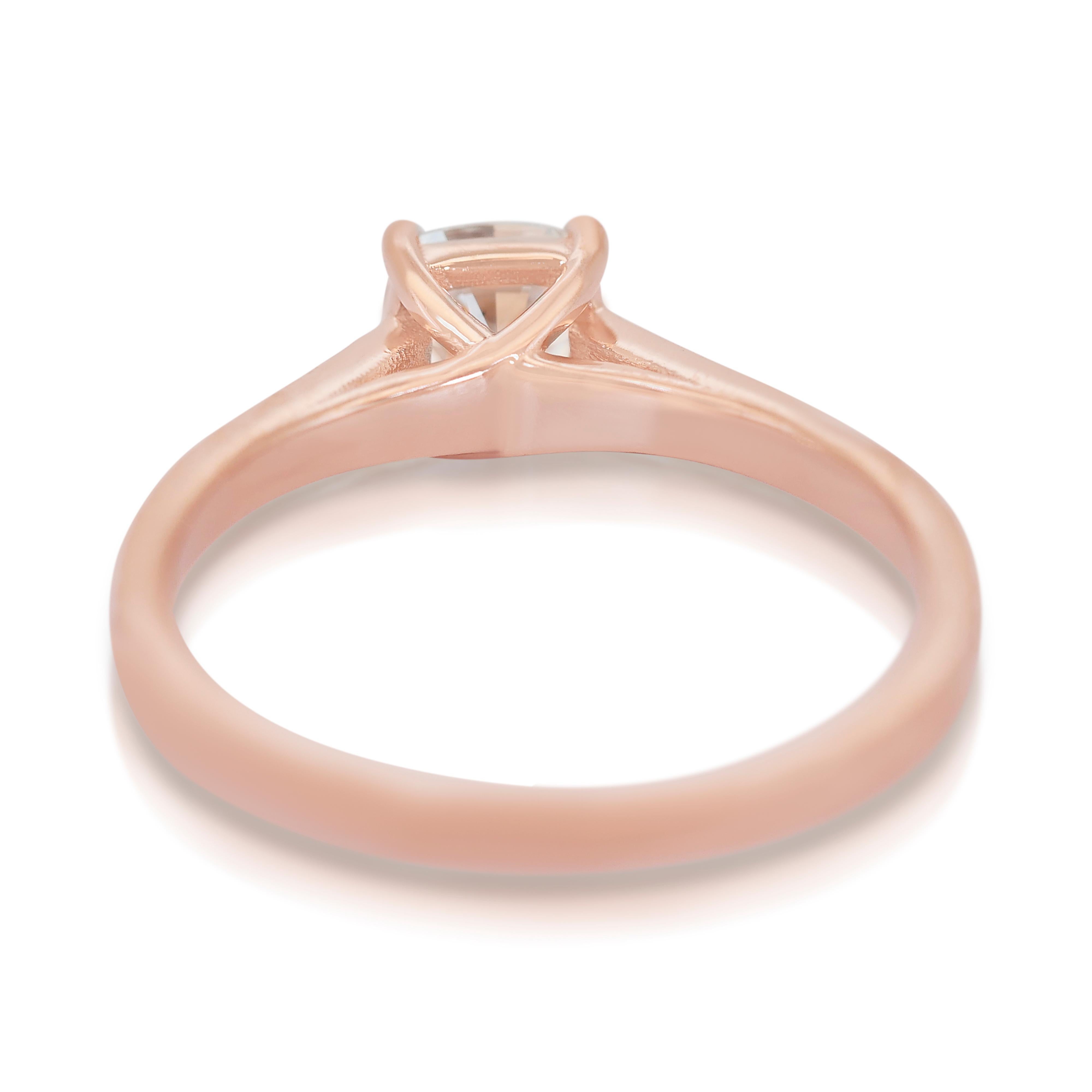 Timeless 0.93ct Diamonds Pave Ring in 14k Rose Gold - IGI Certified 2