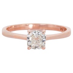 Timeless 1 Carat Cushion Diamond Ring in 18K Rose Gold