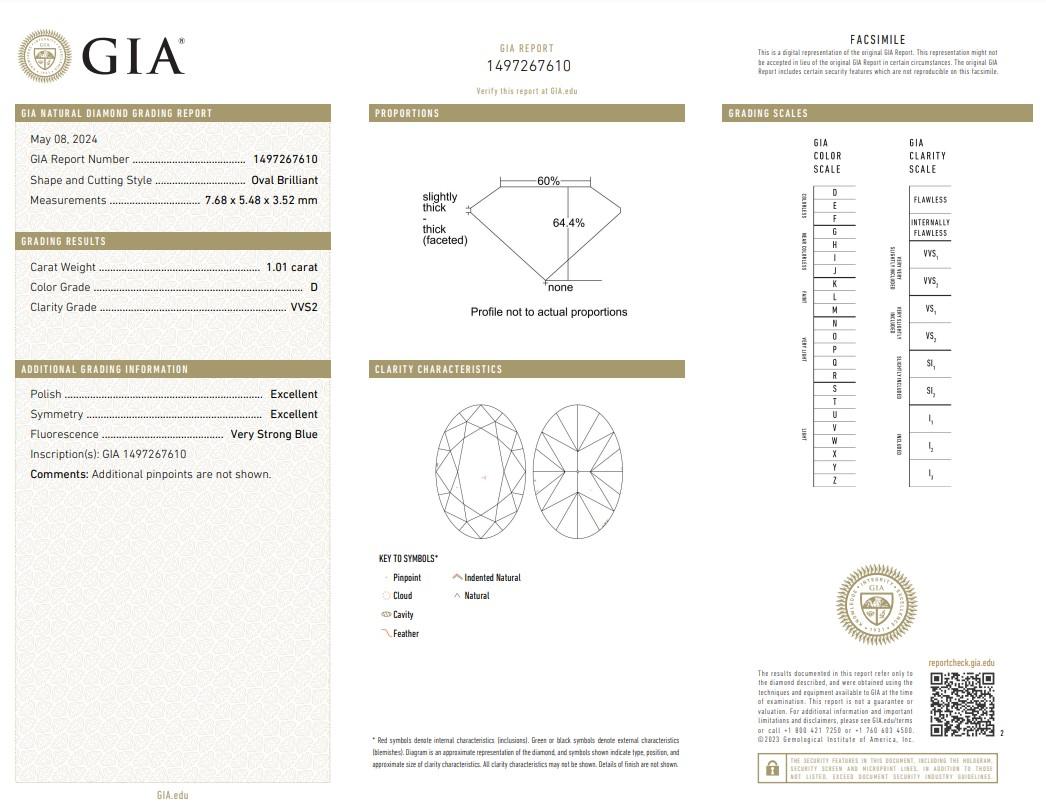 Timeless 1.01ct Ideal Cut Oval-Shaped Diamond - GIA Certified

Discover the exceptional beauty of our 1.01-carat oval diamond, a masterpiece of luxury and brilliance. Boasting a double excellent ideal cut, this diamond delivers maximum light