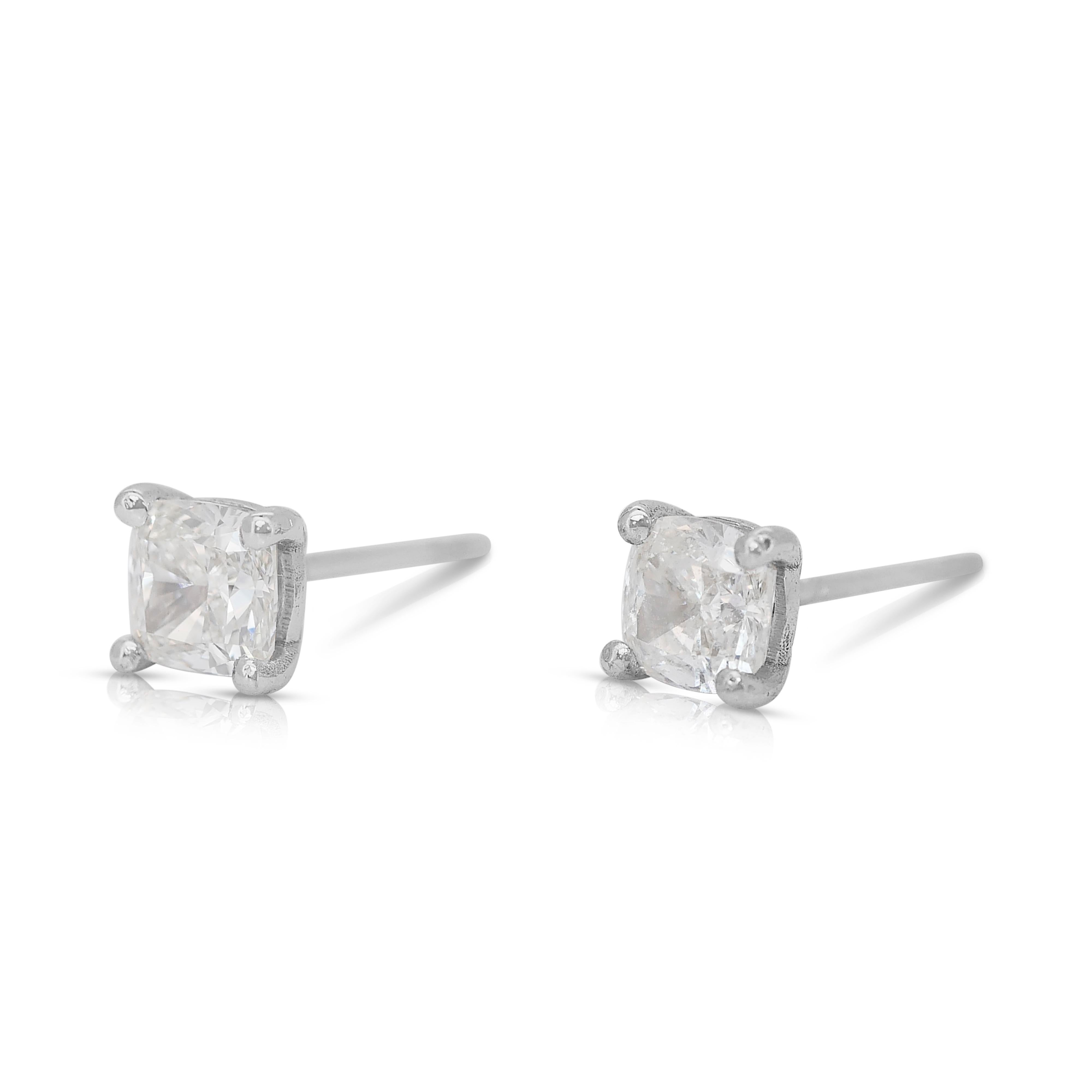 Boucles d'oreilles Timeless 1.06ct Diamants en or blanc 18k - IGI Certified Neuf - En vente à רמת גן, IL