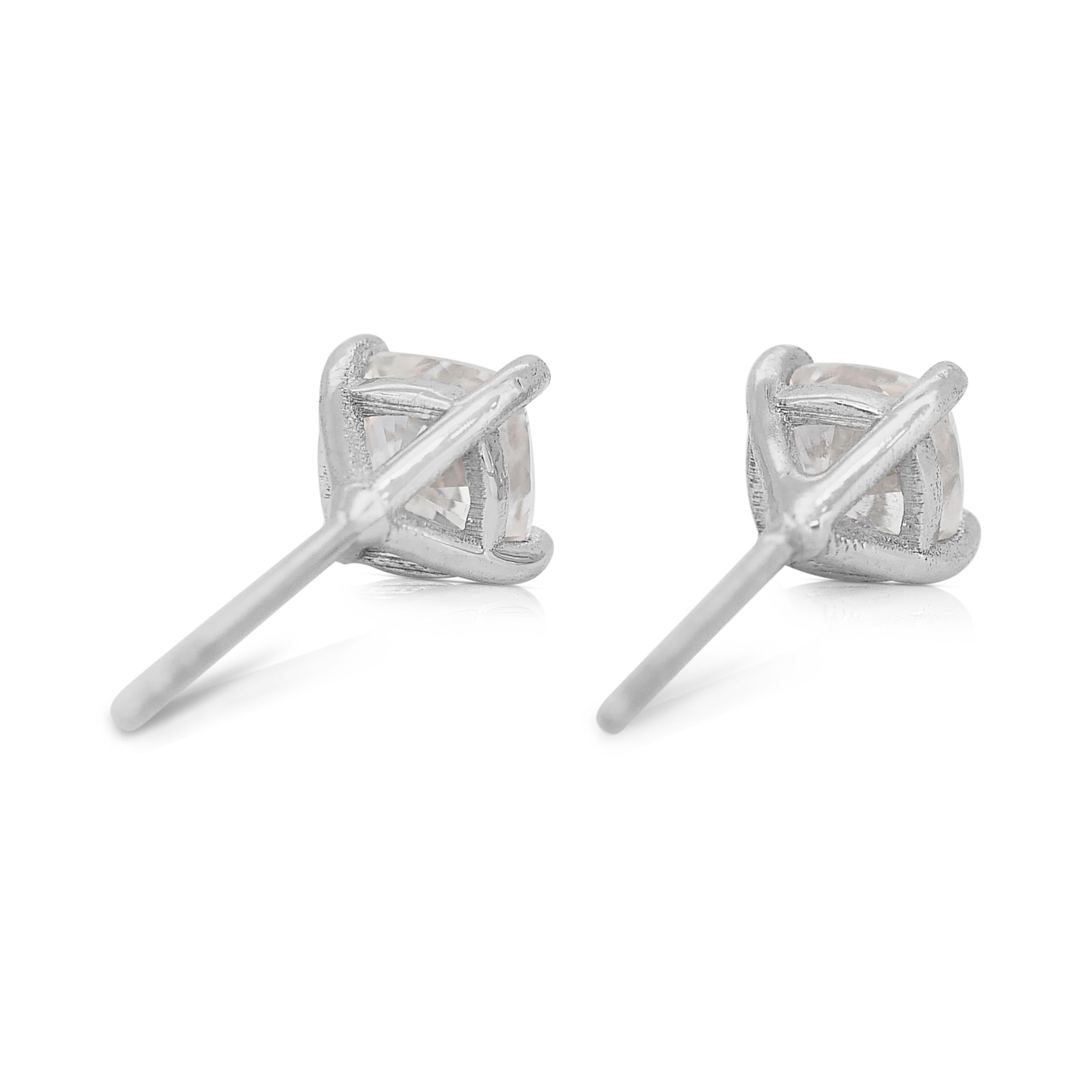 Boucles d'oreilles Timeless 1.06ct Diamants en or blanc 18k - IGI Certified en vente 2