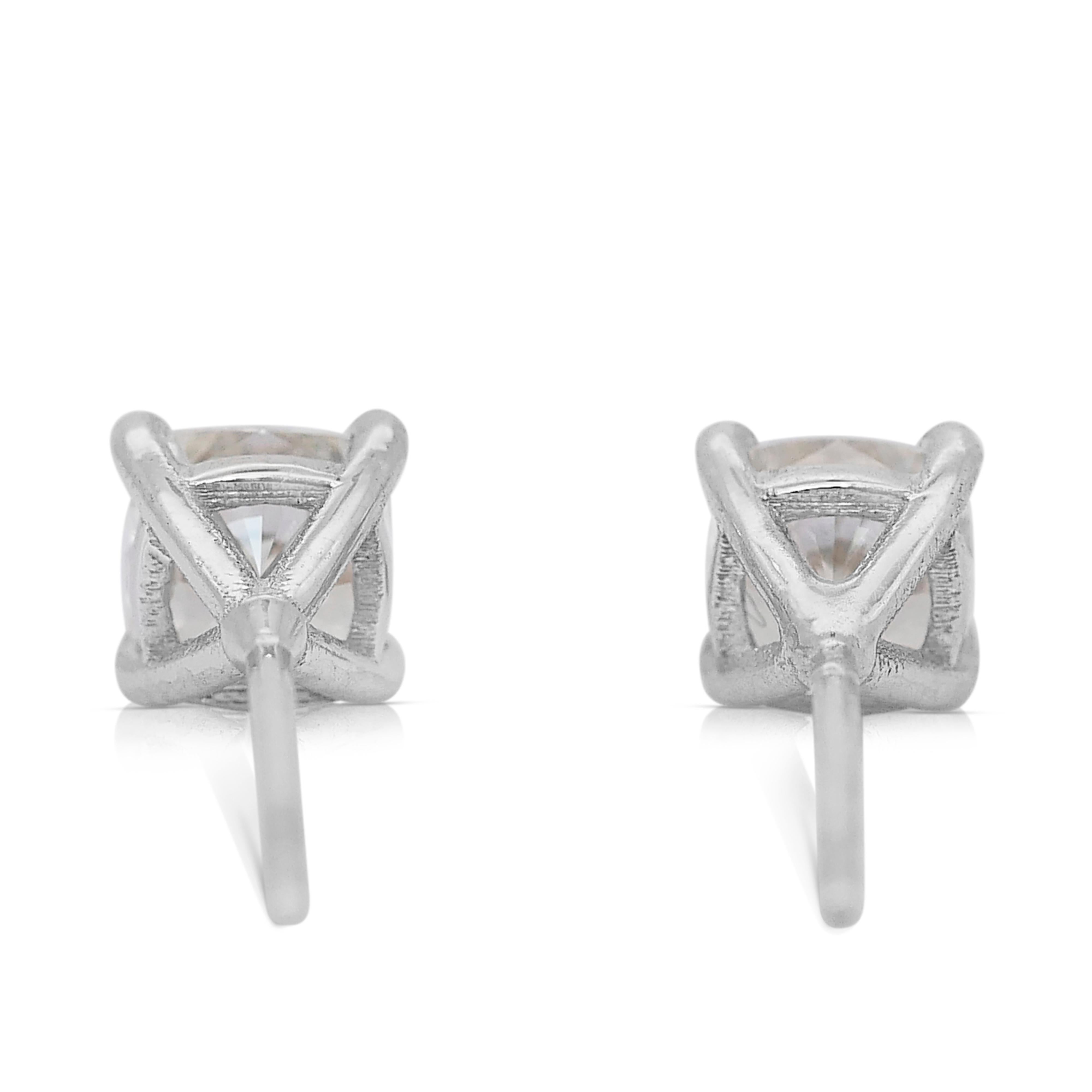 Boucles d'oreilles Timeless 1.06ct Diamants en or blanc 18k - IGI Certified en vente 3
