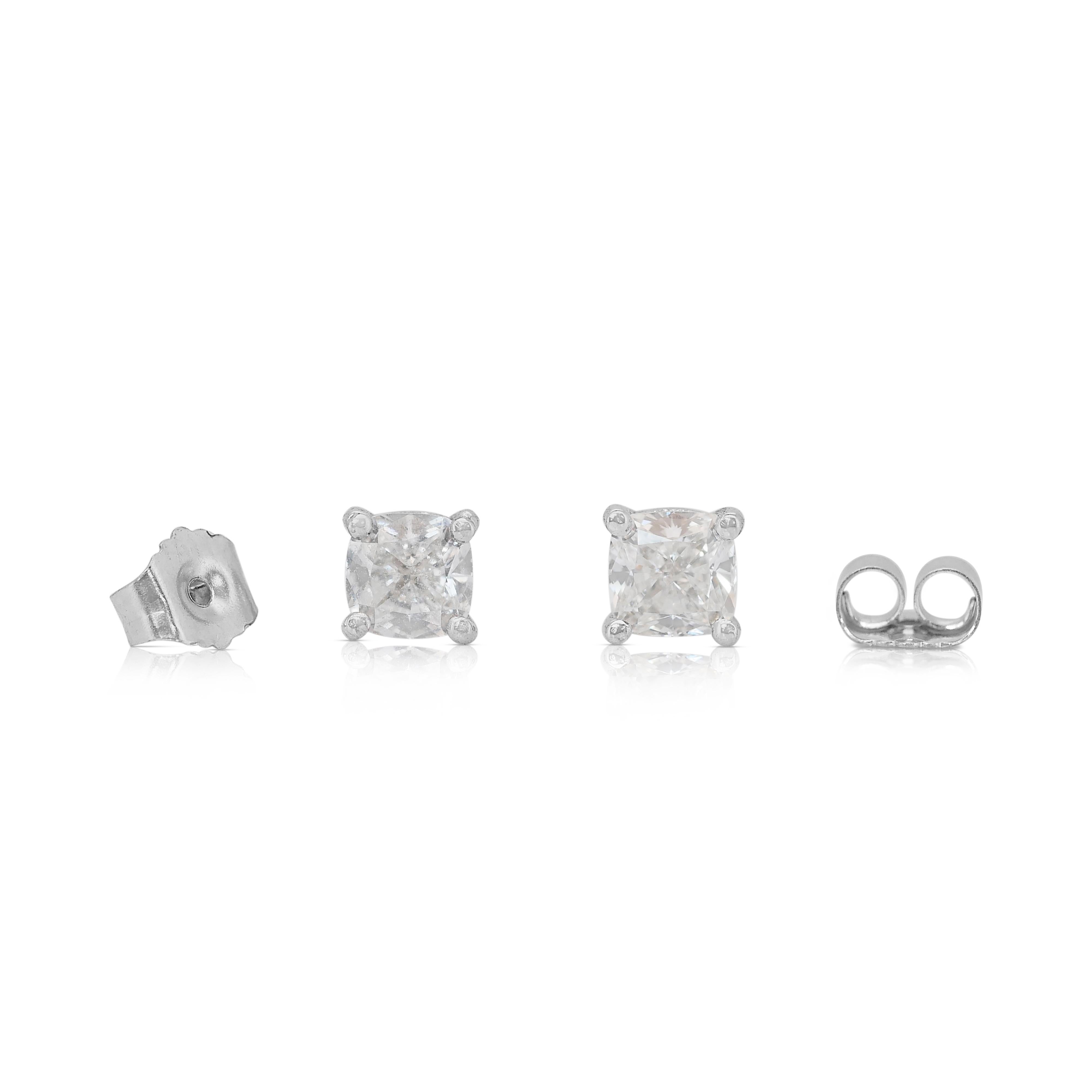 Boucles d'oreilles Timeless 1.06ct Diamants en or blanc 18k - IGI Certified en vente 4