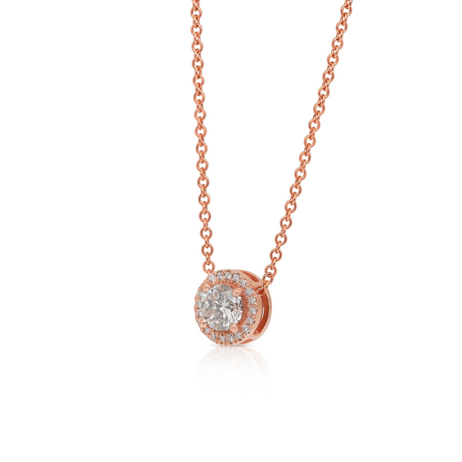 Round Cut Timeless 1.07ct Triple Excellent Ideal Cut Diamonds Necklace with Pendant For Sale
