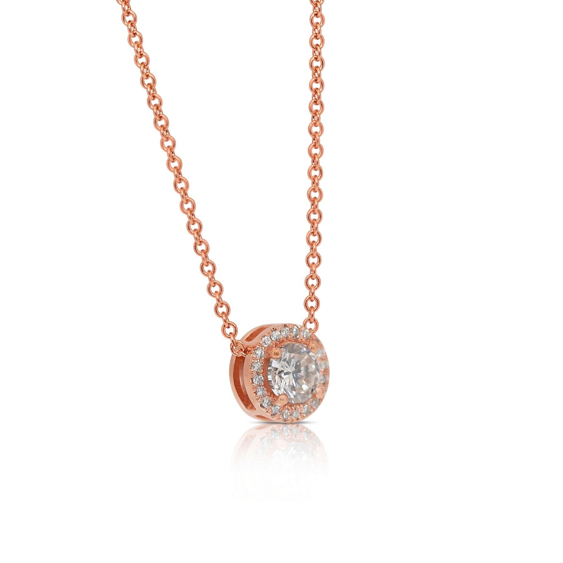 Timeless 1.07ct Triple Excellent Ideal Cut Diamonds Necklace with Pendant In New Condition For Sale In רמת גן, IL