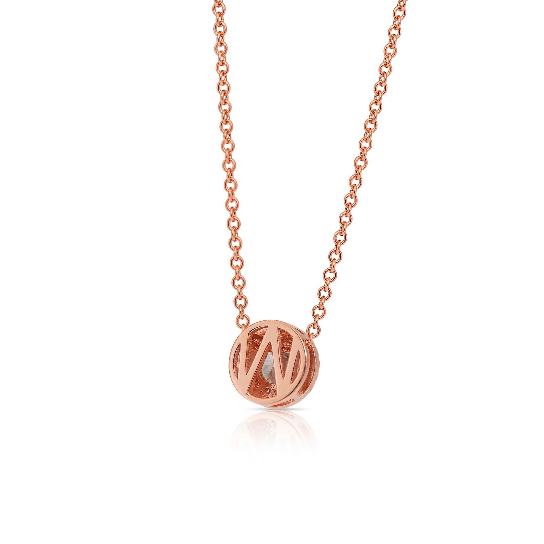 Timeless 1.07ct Triple Excellent Ideal Cut Diamonds Necklace with Pendant For Sale 3