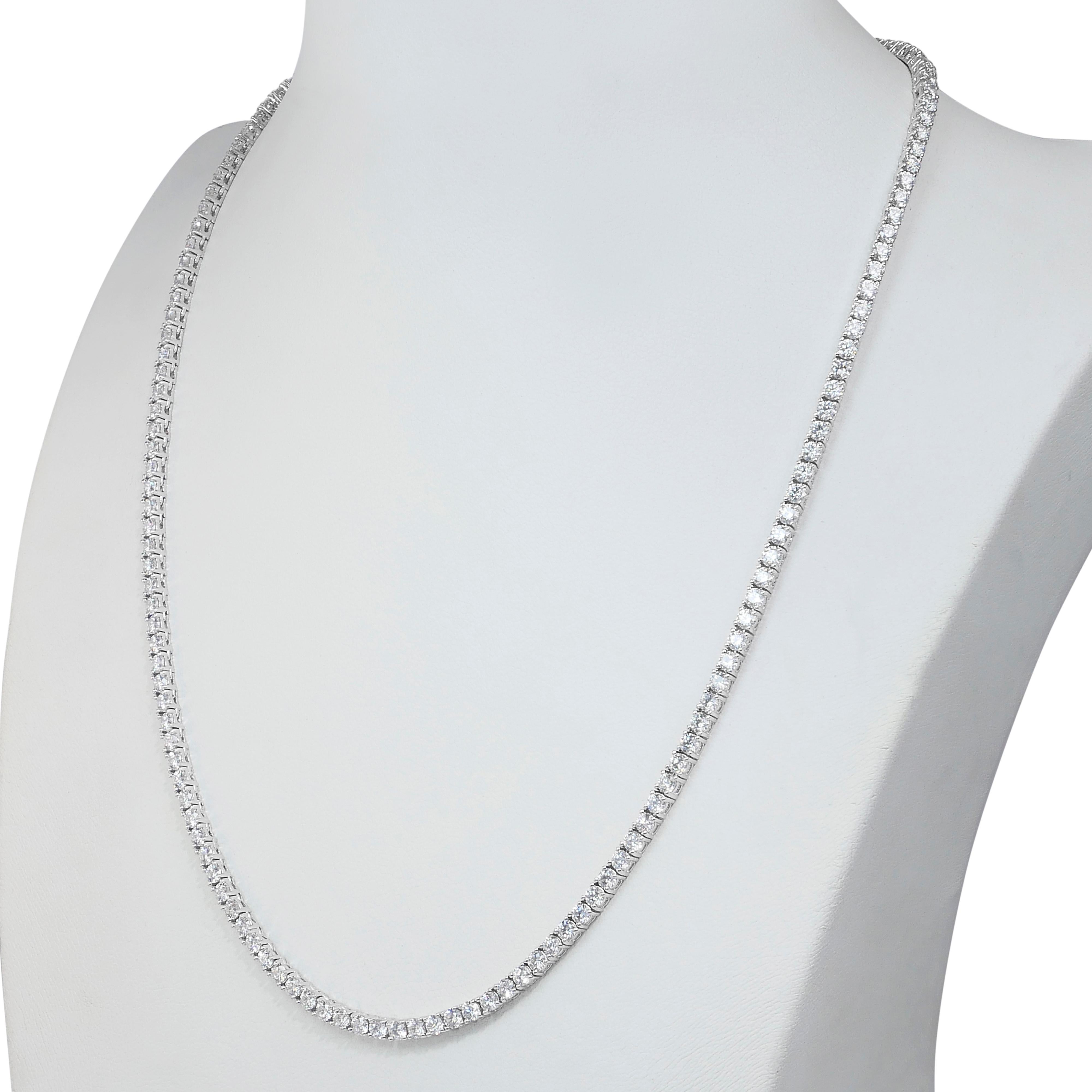 Timeless 10.88ct Diamonds Necklace in 18k White Gold - IGI Certified Corte redondo en venta