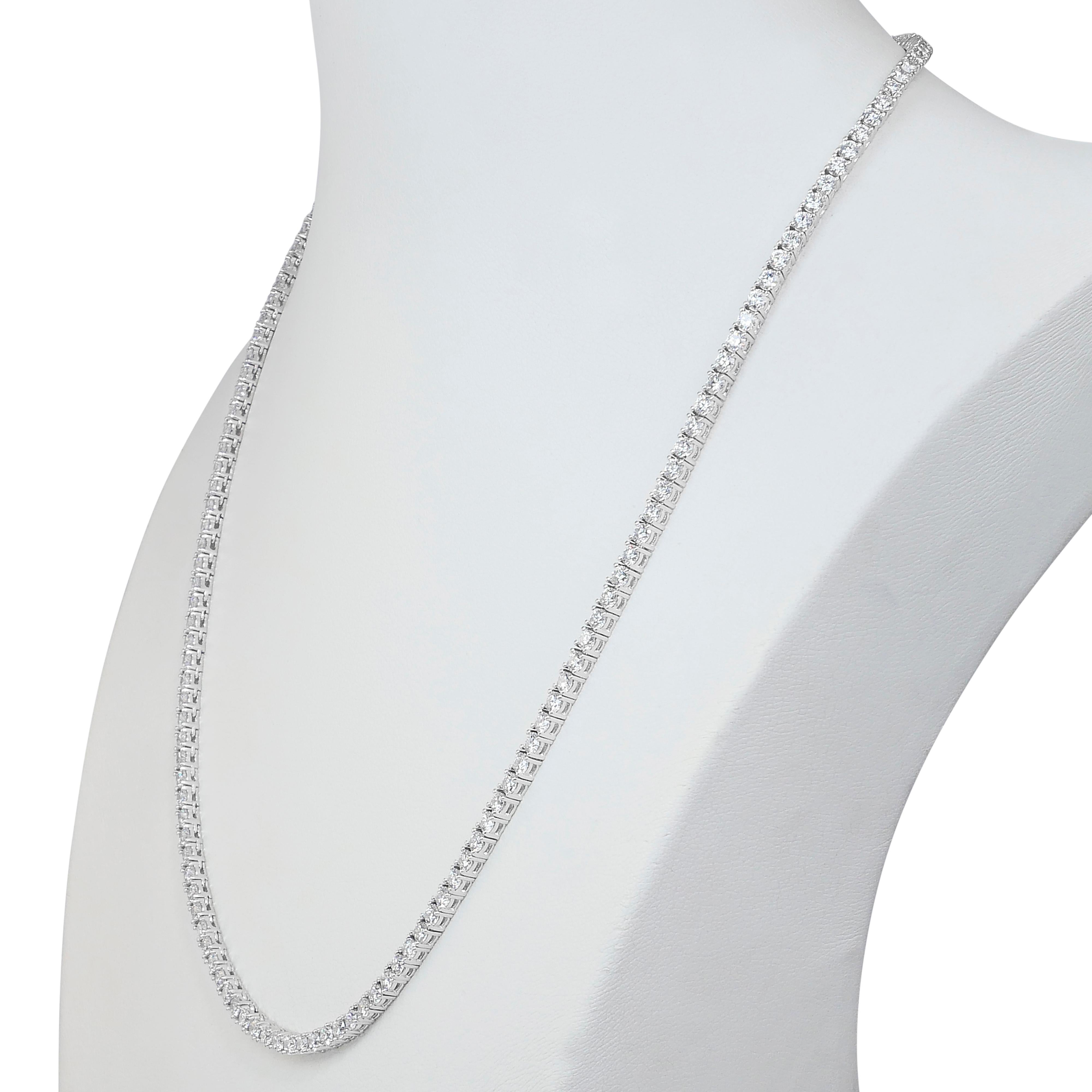 Timeless 10.88ct Diamonds Necklace in 18k White Gold - IGI Certified en Nuevo estado para la venta en רמת גן, IL