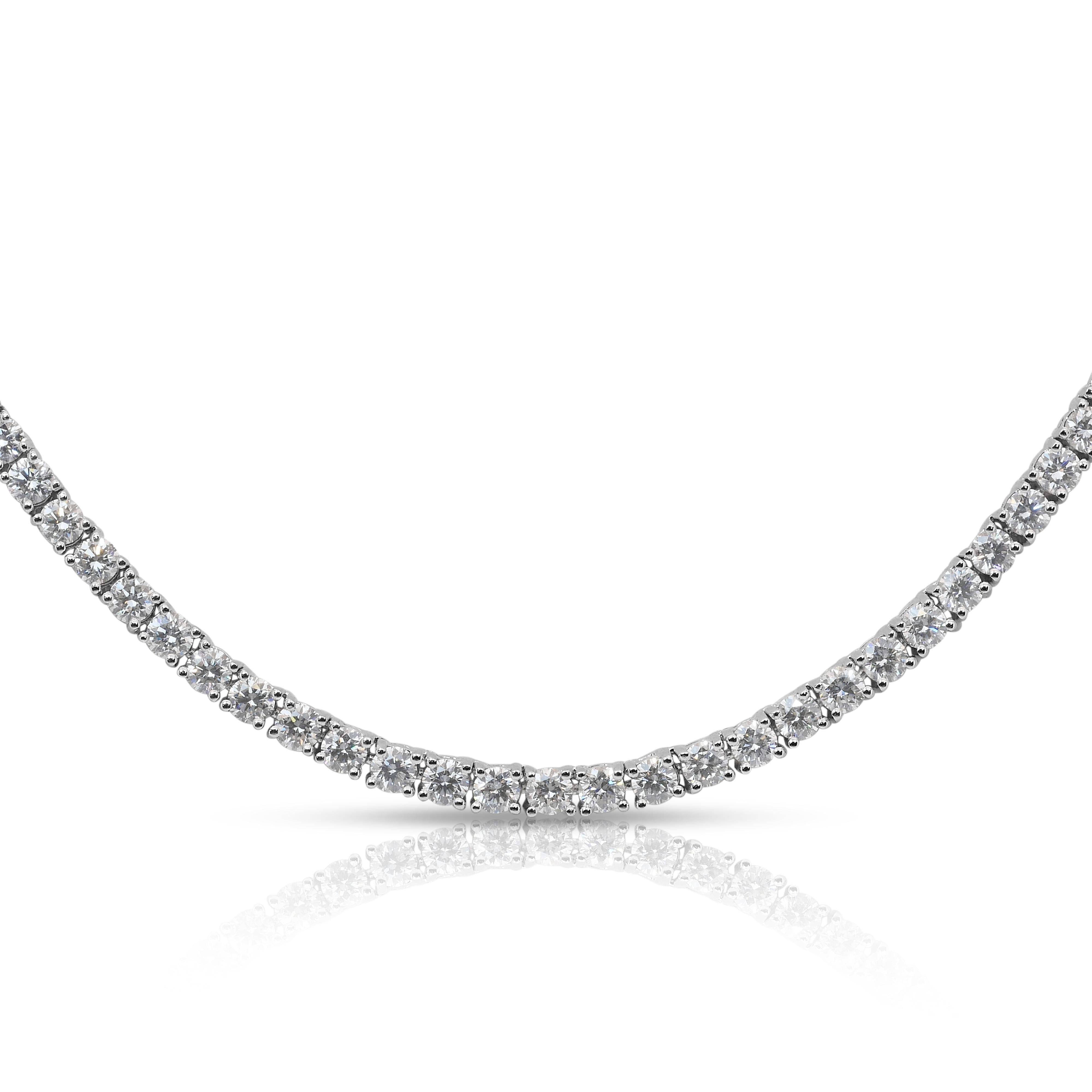 Timeless 10.88ct Diamonds Necklace in 18k White Gold - IGI Certified en venta 1