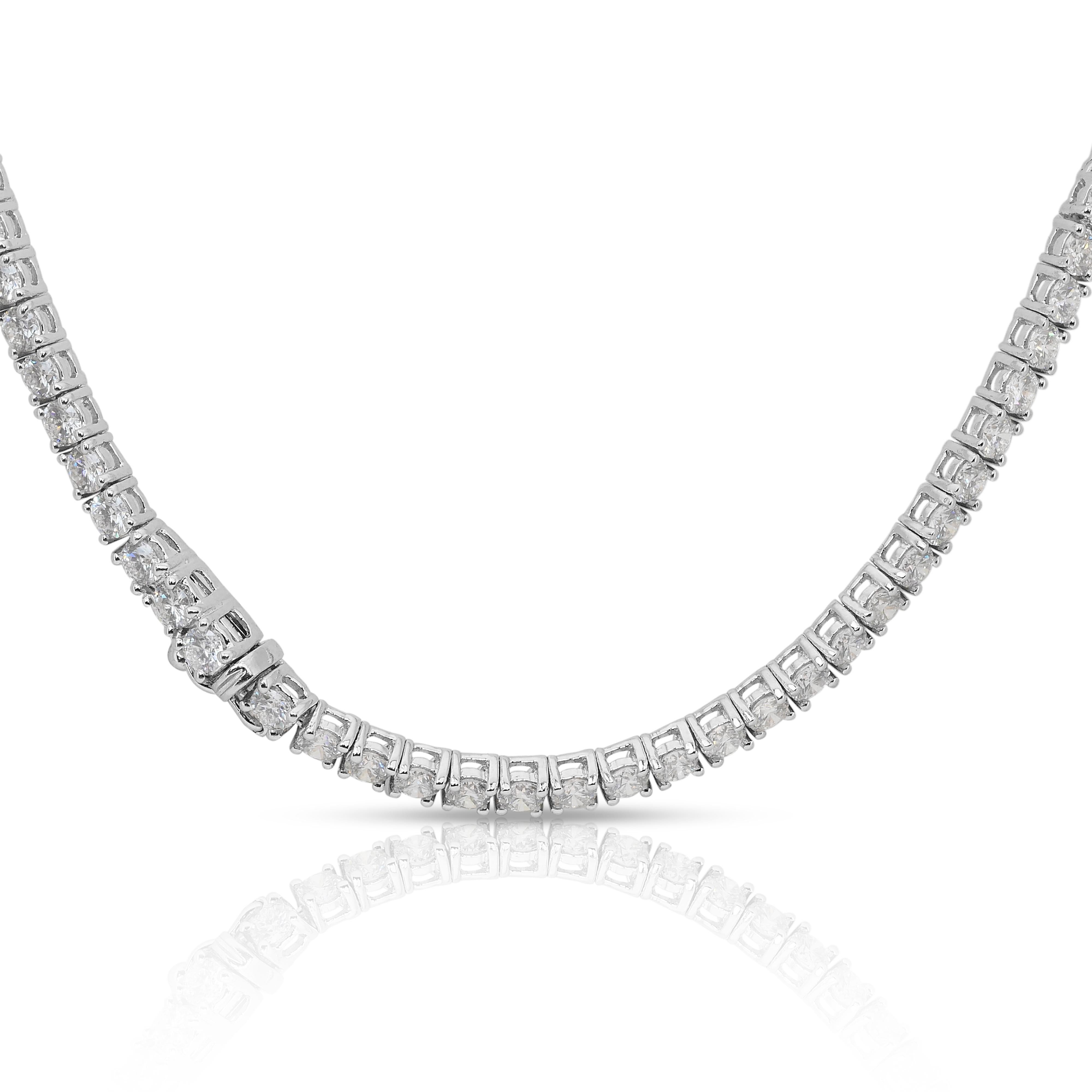 Timeless 10.88ct Diamonds Necklace in 18k White Gold - IGI Certified en venta 3