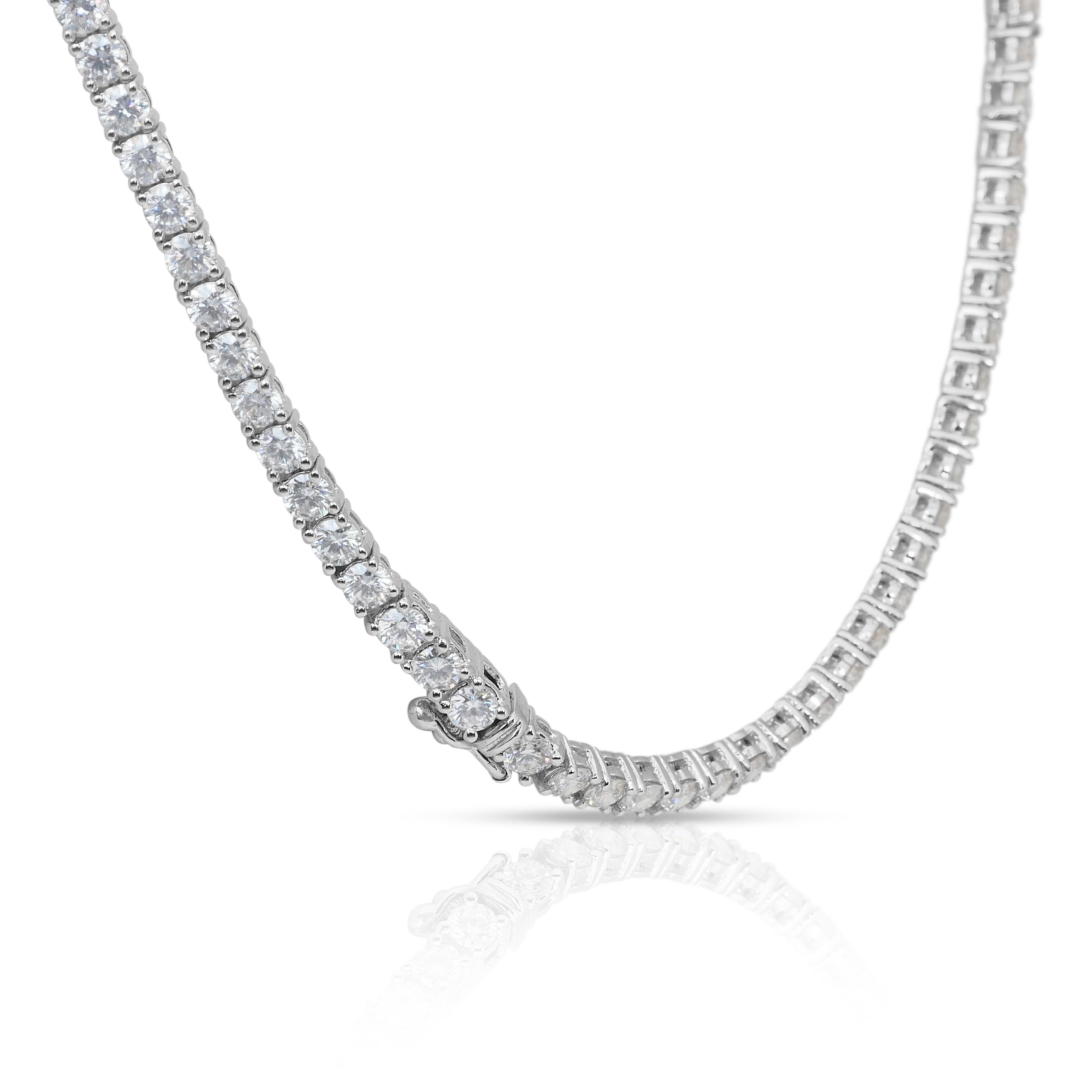Timeless 10.88ct Diamonds Necklace in 18k White Gold - IGI Certified en venta 4