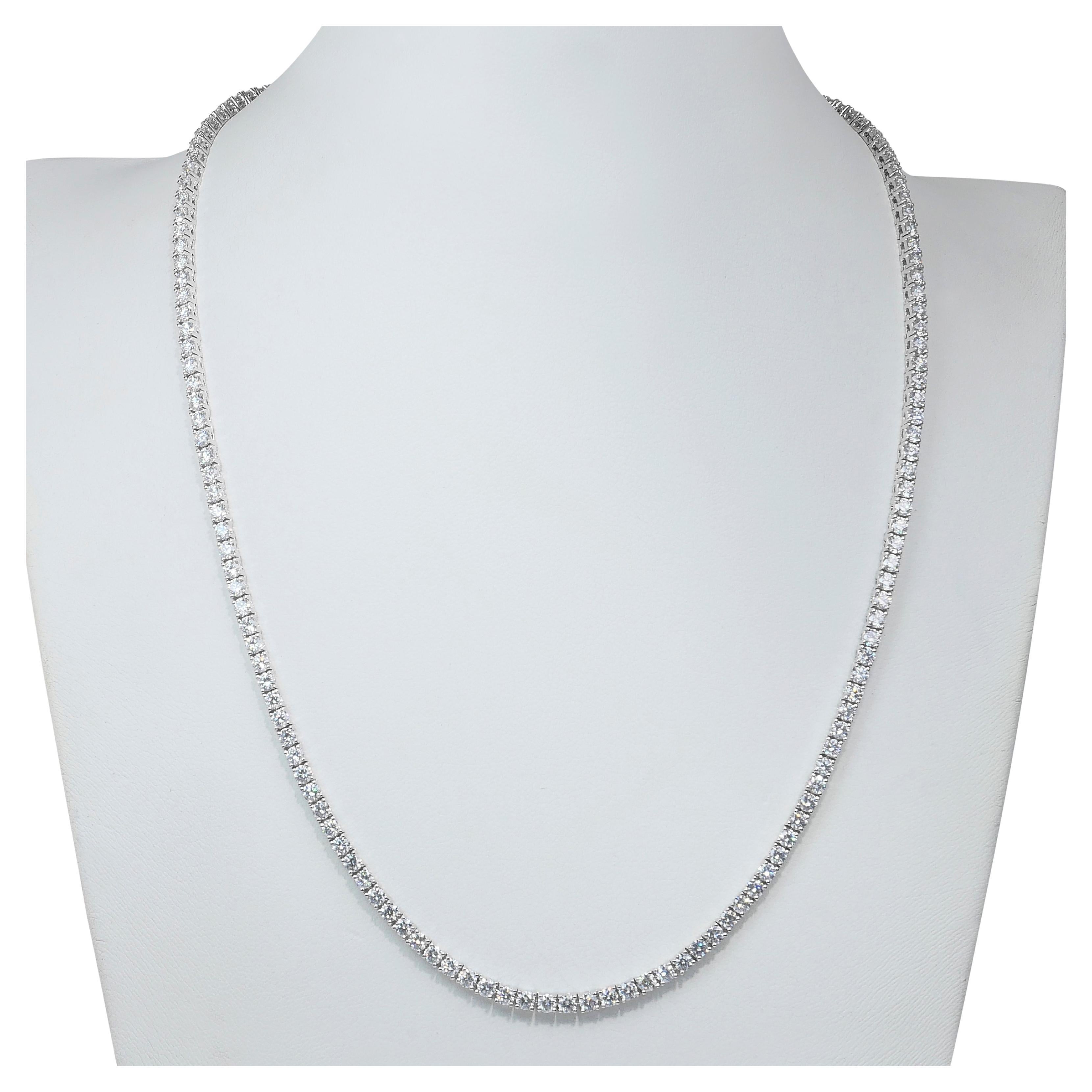 Timeless 10.88ct Diamonds Necklace in 18k White Gold - IGI Certified
