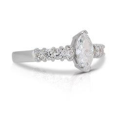 Timeless 1.08ct Diamonds Pave Ring in 18k White Gold - GIA Certified