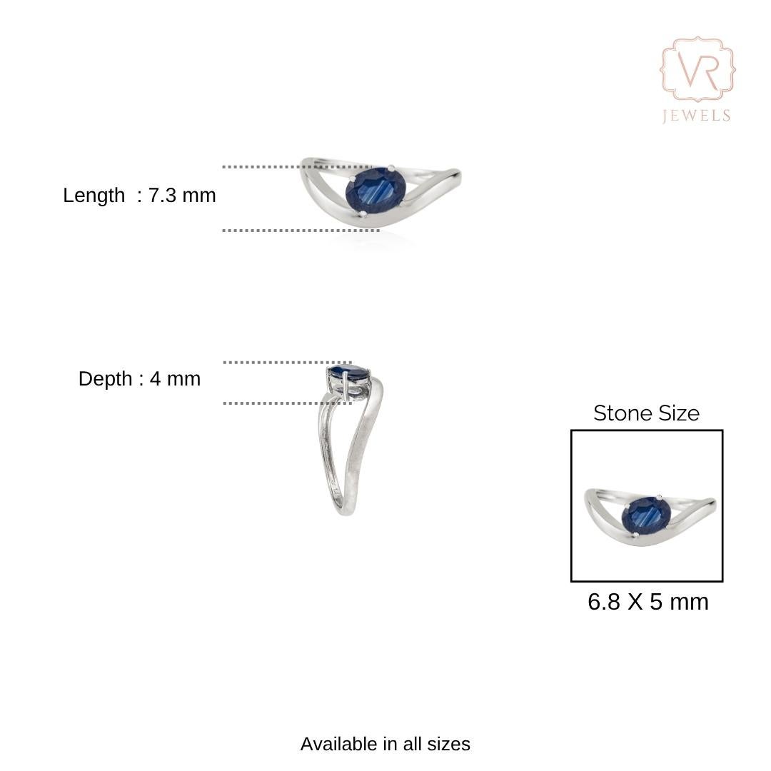 in vendita:  Anello a onda senza tempo con zaffiro blu ovale da 1,1 carati in oro bianco 14K Regalo di ringraziamento 10