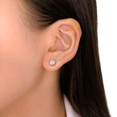 Timeless 1.10ct Natural Diamond Solitaire Stud Earrings in 18K White Gold