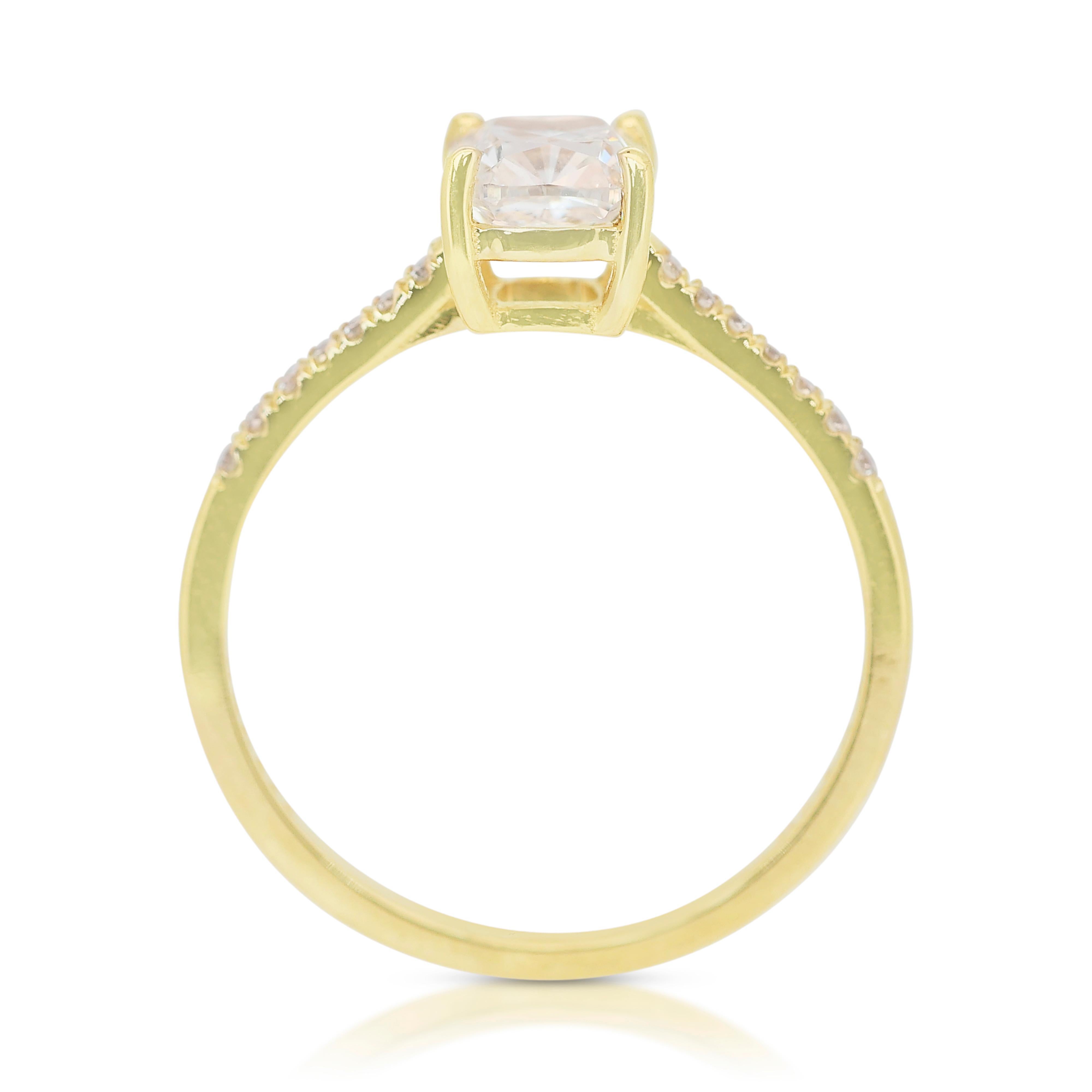Timeless 1.12ct Diamonds Pave Ring in 18k Yellow Gold - IGI Certified 2