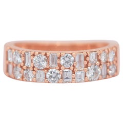 Timeless 1.20ct Diamonds Band Ring in 18k Rose Gold - IGI Certified