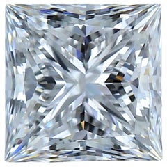 Intemporel Diamant carré taille idéale de 1,20ct - certifié GIA