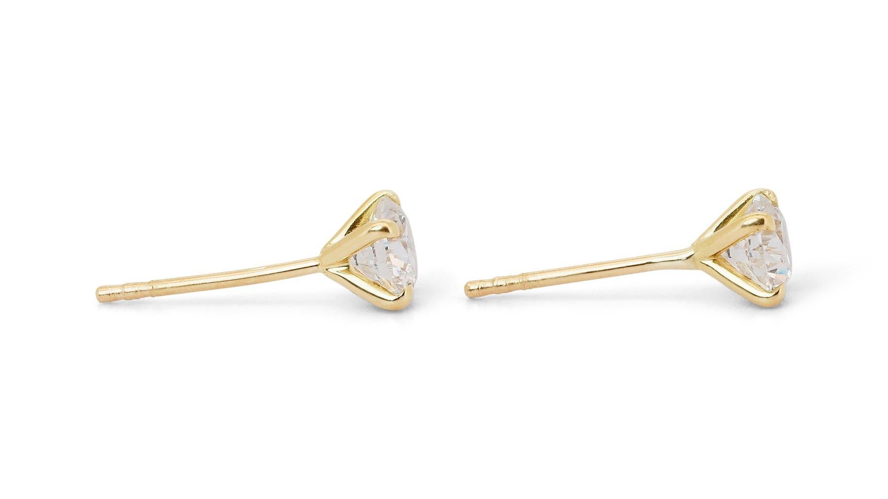 Timeless 1.20ct Triple Excellent Ideal Cut Diamonds Stud Earrings In New Condition In רמת גן, IL