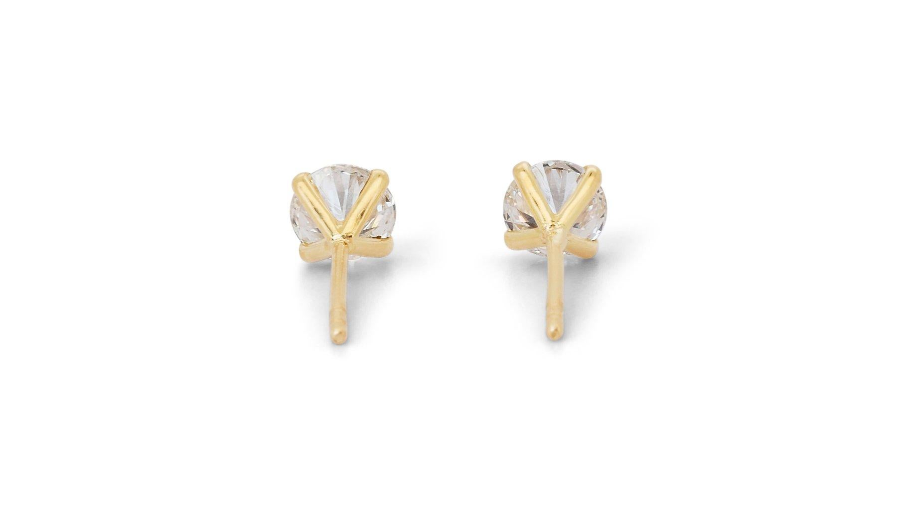 Timeless 1.20ct Triple Excellent Ideal Cut Diamonds Stud Earrings 1