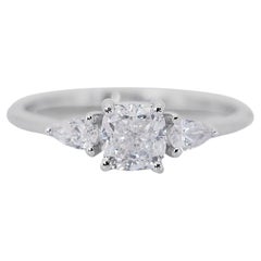 Timeless 1.23ct Double Excellent Ideal Cut Diamonds 3-Stone Ring 