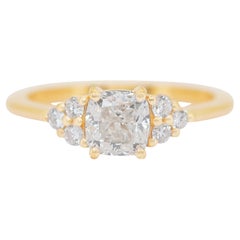 Timeless 1.26ct Double Excellent Ideal Cut Diamonds Pave Ring in 18k Yellow Gold