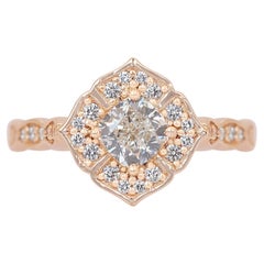 Timeless 1.32ct Diamonds Vintage Style Halo Ring in 18k Yellow Gold - IGI