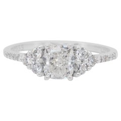 Timeless 1.36ct Diamonds Pave Ring in 18k White Gold - IGI Certified