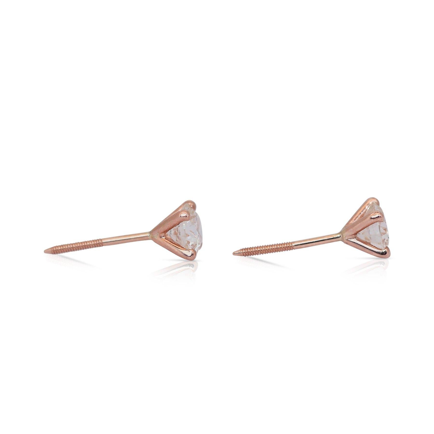 Timeless 1.41ct Triple Excellent Ideal Cut Diamonds Stud Earrings -GIA Certified 2