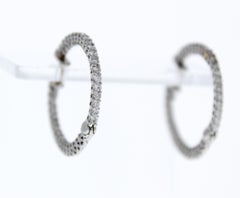 Timeless 1.44ct Brilliant Cut Diamond Hoop Earrings in 14k White Gold
