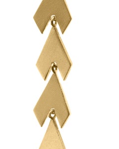 Timeless 14K Solid Gold Arrow Shaped Greek Drop Earrings
