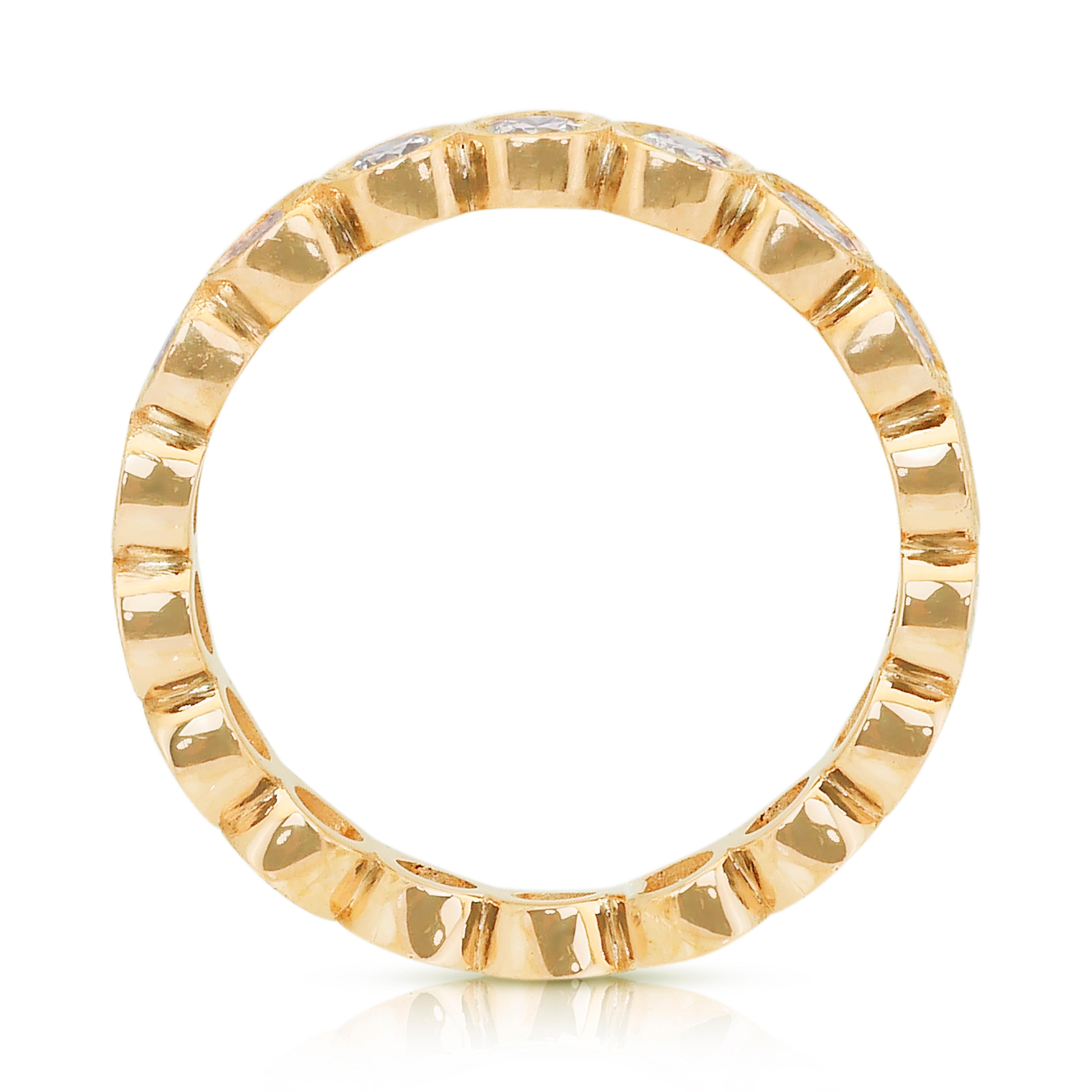 Anello Eternità senza tempo con 1,51 carati di diamanti in oro giallo 18 carati - Certificato IGI in vendita 3