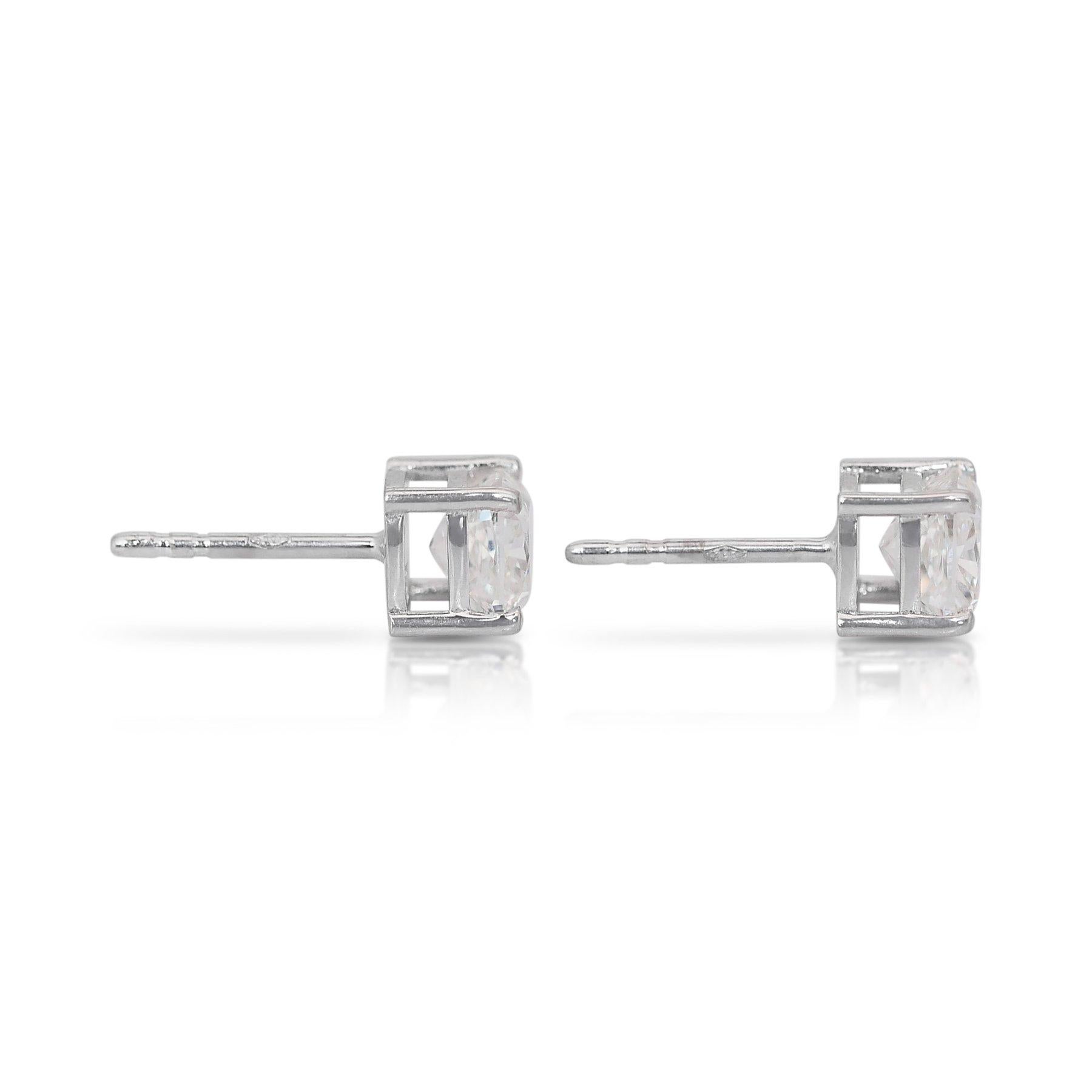 Pendientes intemporales con doble diamante de talla ideal excelente de 1,80 ct Corte cojín en venta