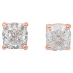 Timeless 1.86ct Diamonds Stud Earrings in 18k Rose Gold - IGI Certified