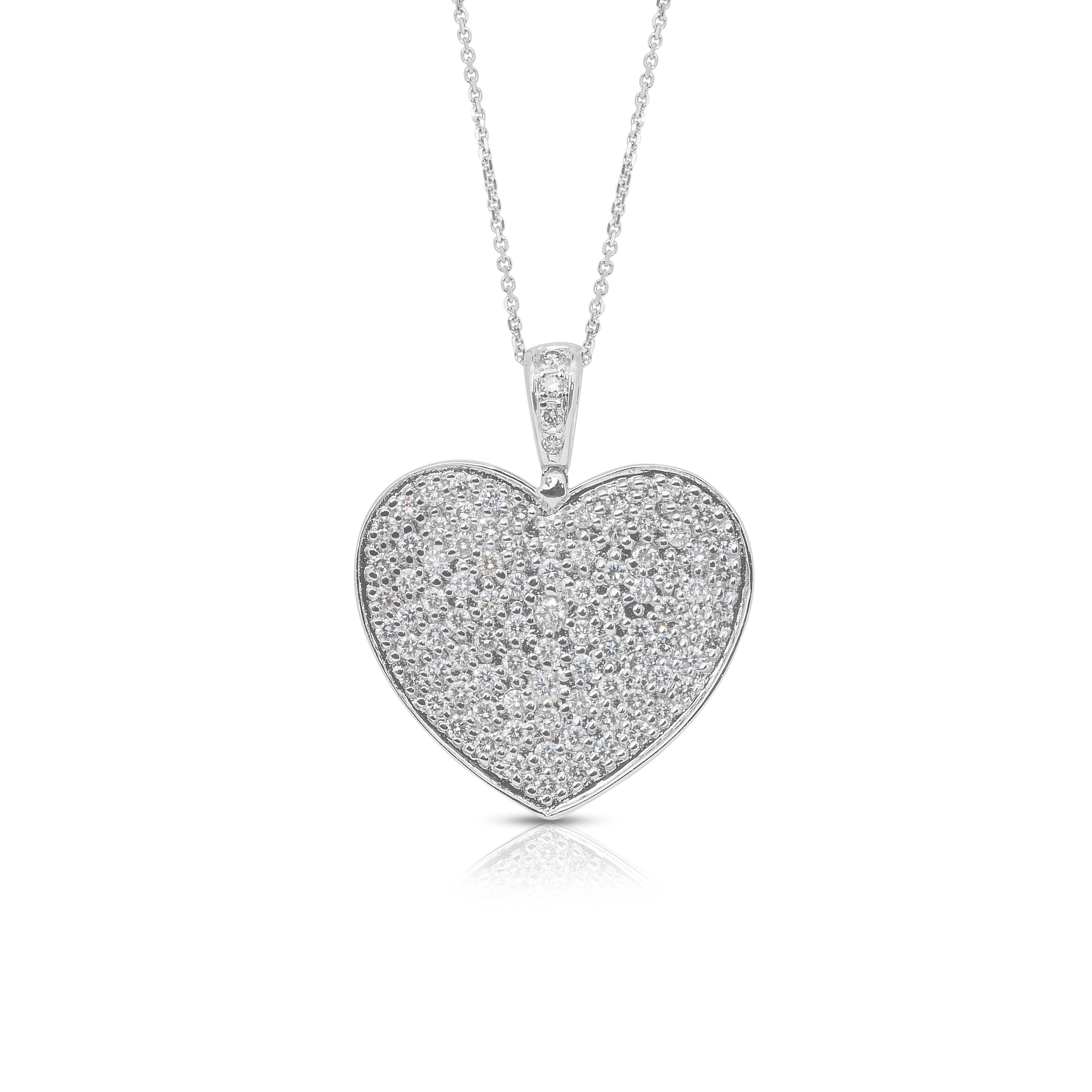 Timeless 1,87ct Diamanten Halskette mit Herz-Anhänger in 18k Weißgold
