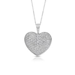 Collier Timeless 1.87ct Diamants avec pendentif coeur en or blanc 18k