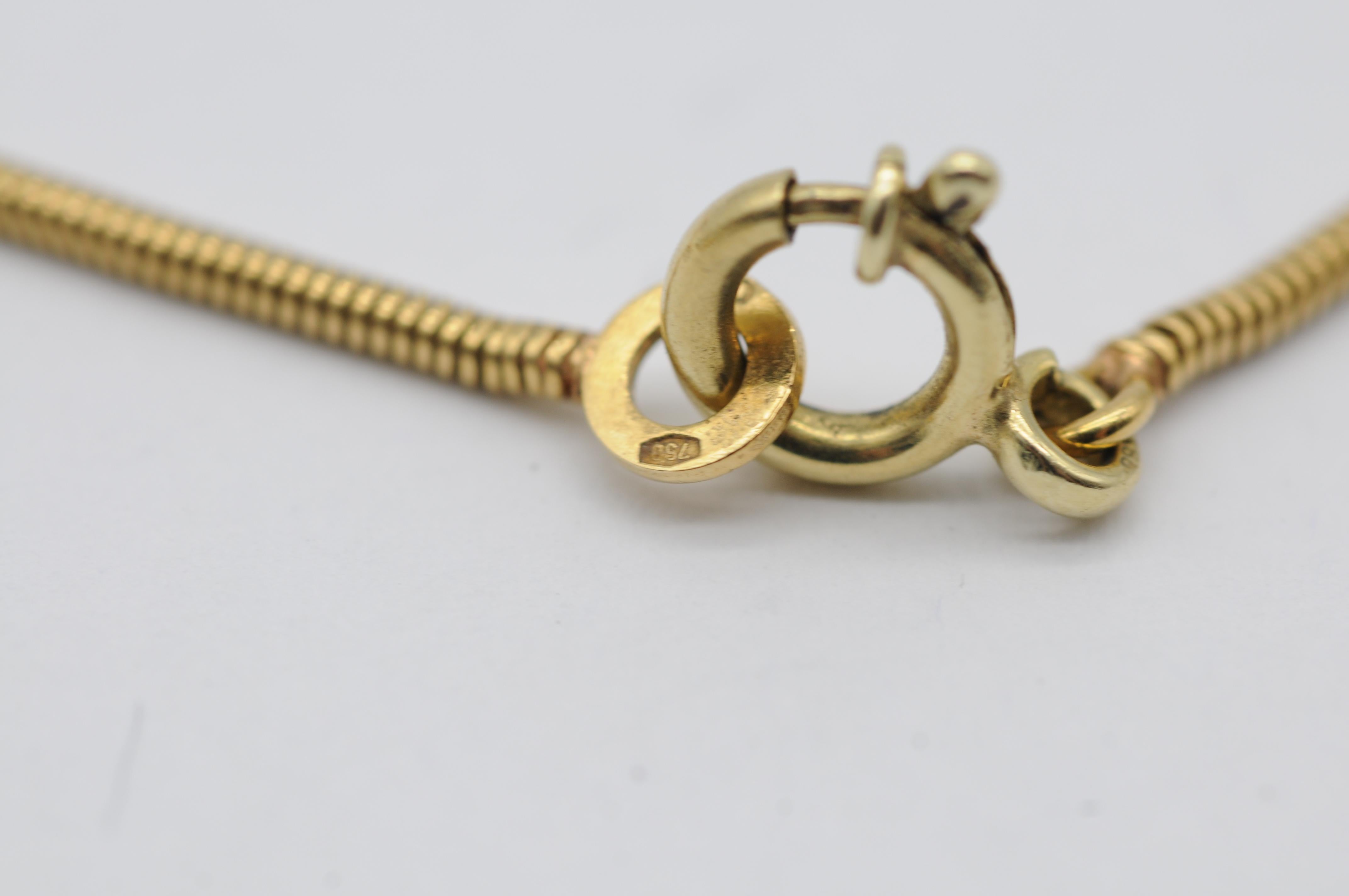 Collana senza tempo in oro 18k con 8 smeraldi cabochon e 3 diamanti taglio Brilliante in vendita 5