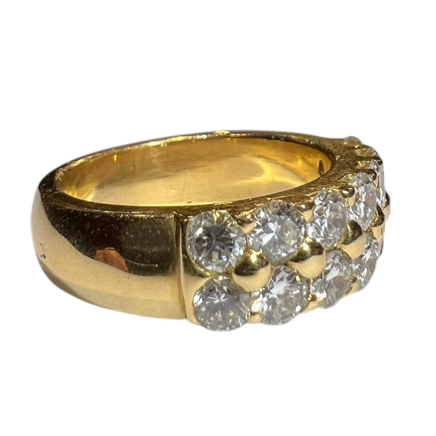 Bague intemporelle en or jaune 18 carats diamant demi-éternité, 1.40ct G/VS1 , Circa 1990 en vente 8