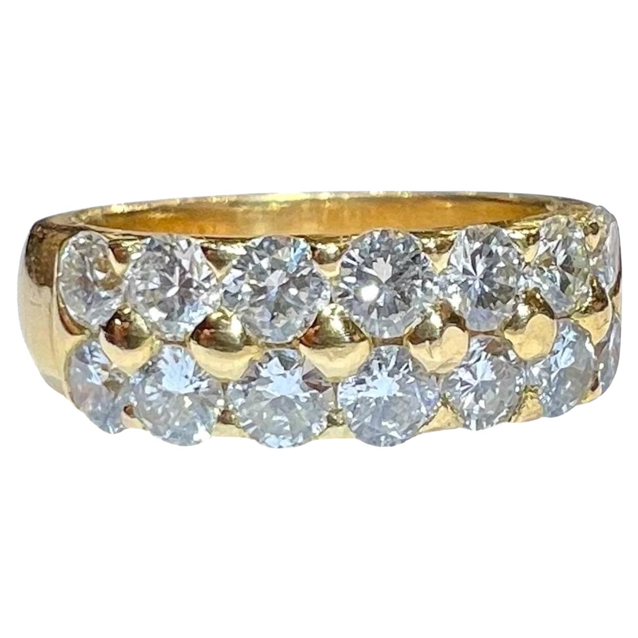 Anello mezza eternità in oro giallo 18 carati senza tempo con diamante, 1,40 carati G/VS1 , CIRCA 1990