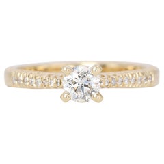 Timeless 18K Yellow Gold with 0.40ct H-Grade Diamond Ring