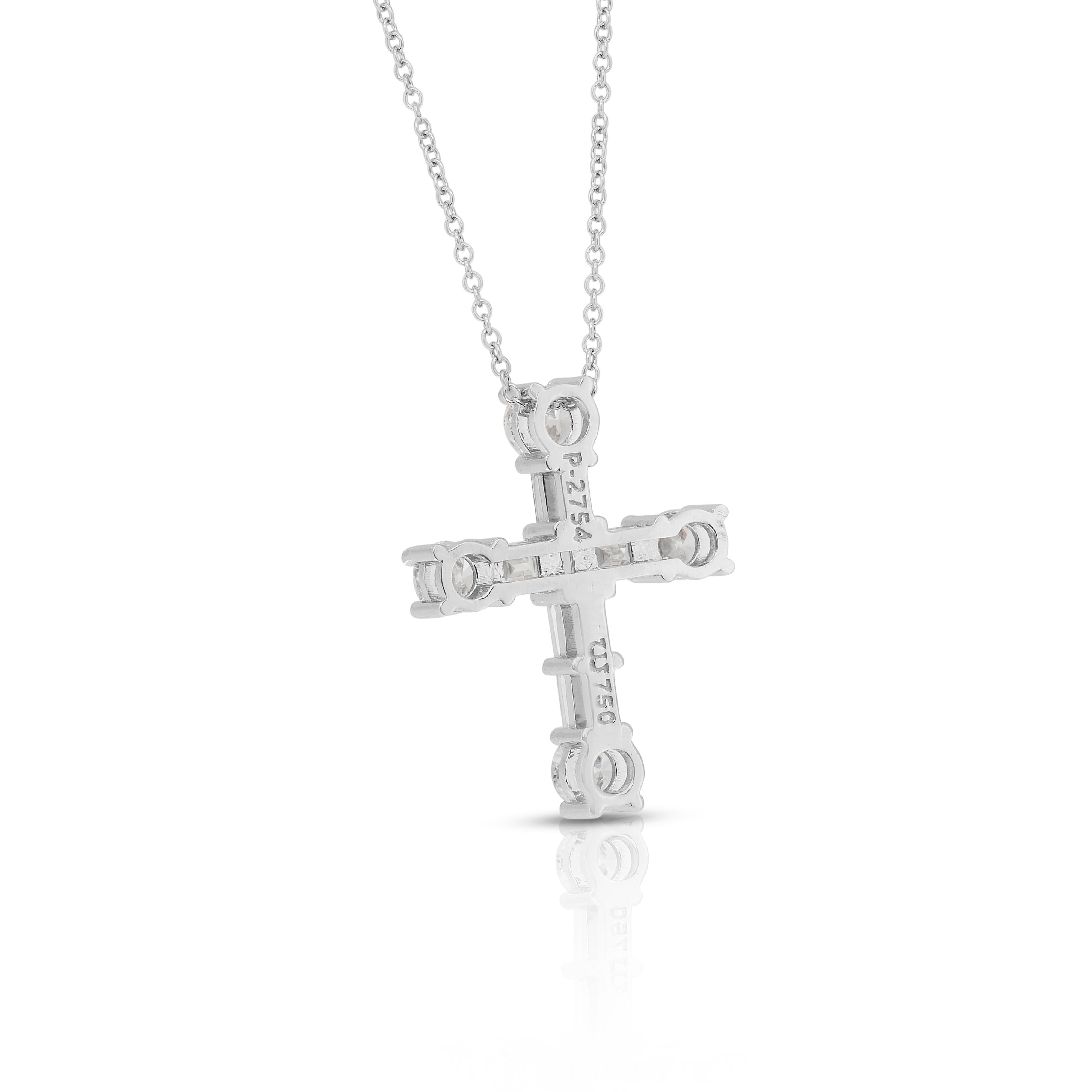 Timeless 1.96ct Diamonds Necklace with Cross Pendant in 18k White Gold 2
